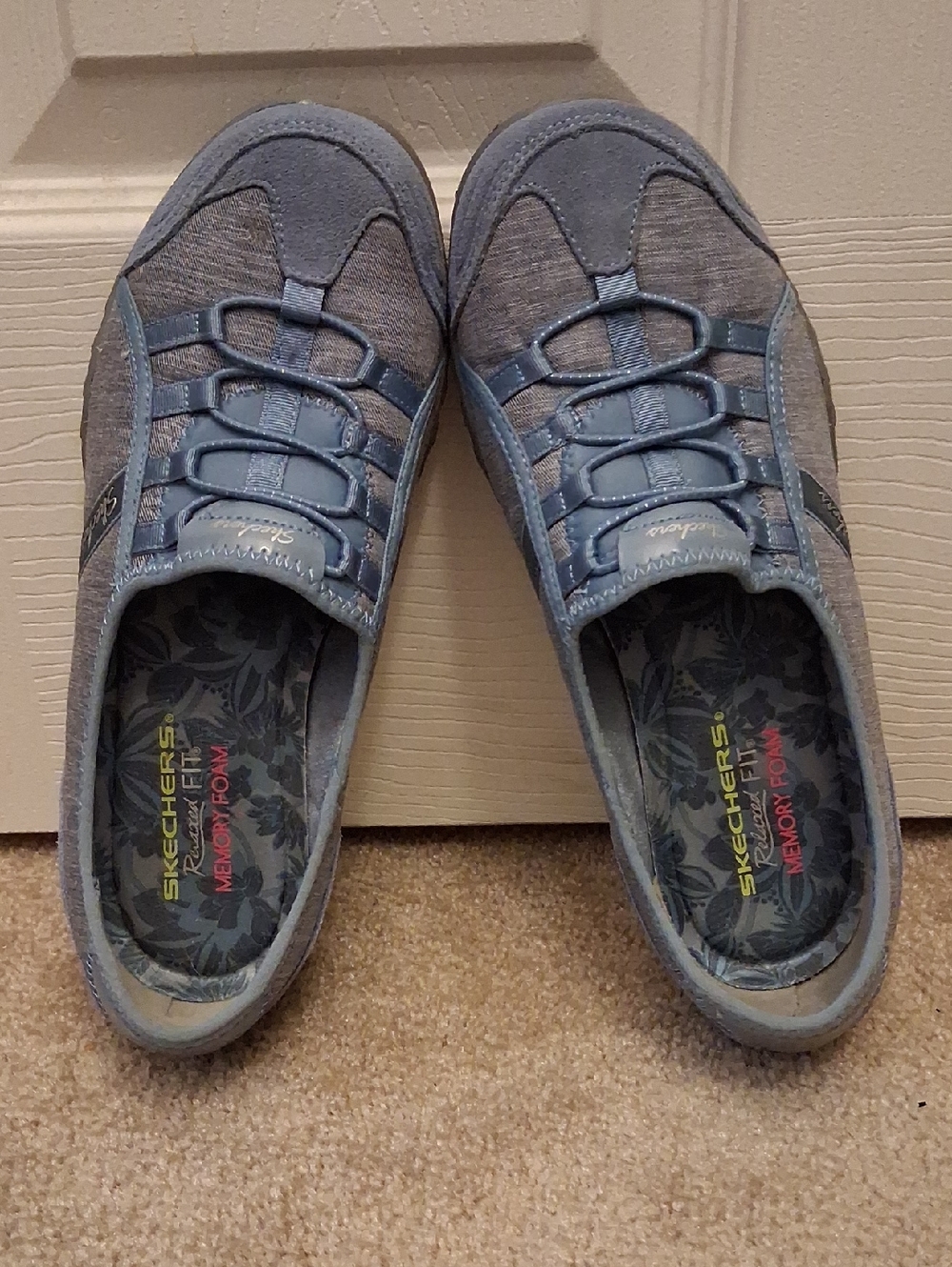 Skechers Women's Slip-On Sneakers in Blue Gray